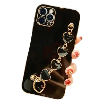 Pink Heart Phone Case with Gold Plated Design