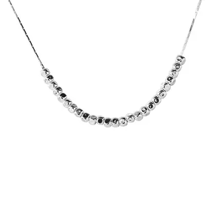 925 full-body sterling silver geometric square necklace women's simple ins online popular blogger design fashionable clavicle chain 1199Y
