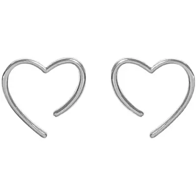 925 Sterling Silver Heart Stud Earrings for Women