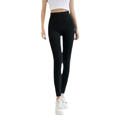 Black Slimming Fleece Leggings High Waist Women Cold Proof
