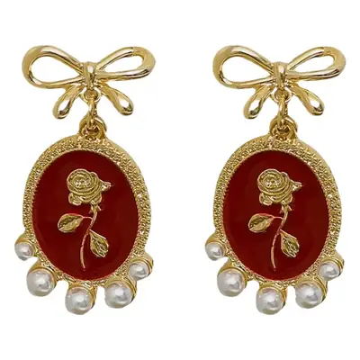 S925 Silver Pearl Bow Earrings for Women