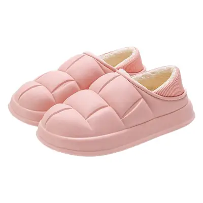 Women Cotton Warm Slippers White Soft Indoor Winter