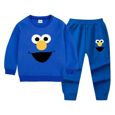 Kids Green Smiley Sweatpants Set for Boys Girls