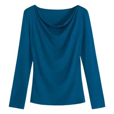 2022 Western Style Slim Fit Pile Collar Top Modal