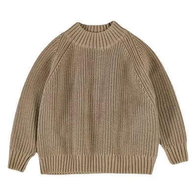 Mori Women's Turtleneck Sweater Brown Ribbed 2022