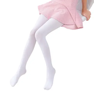 White Thickened Spring Pantyhose for Girls