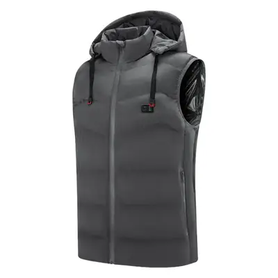 New Men's Waistcoat Vest 9W Electric Warm Winter Hooded Vest