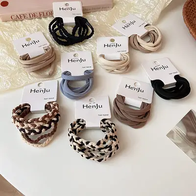 Simple Geometric Hair Rope Horsetail High Bullet Rubber Band Fashion