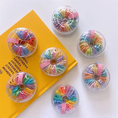 New Children's Rainbow Hair Ring 60 Round Boxed