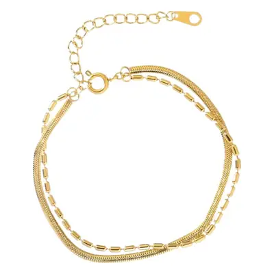 Double-layer Snake Bone Bracelet Gold Color-free Women