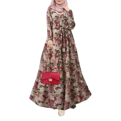 New Cross-Border Dress with Floral Print & Irregular Hem