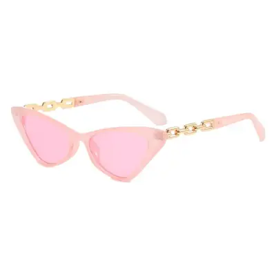 Red Triangle Metal Chain Sunglasses for Men Women