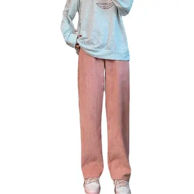 Women's 2022 Corduroy High Waist Pants Brown Loose Fit