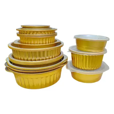 Golden Sealed Tin Paper Bowl for Hot Pot Maocai Flower Powder