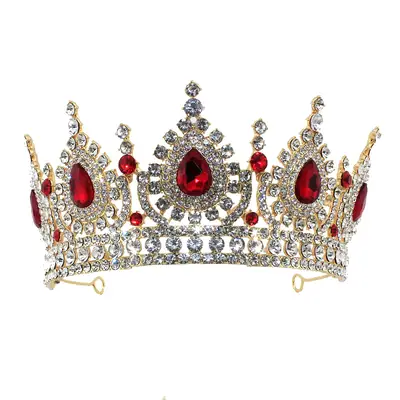 European Princess Bridal Crown with Emerald Gems