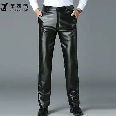 Men Velvet Trousers Brown White Cold Resistant Large