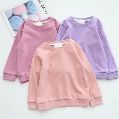 Girls' Pink Cotton Terry Sweatshirt 2022