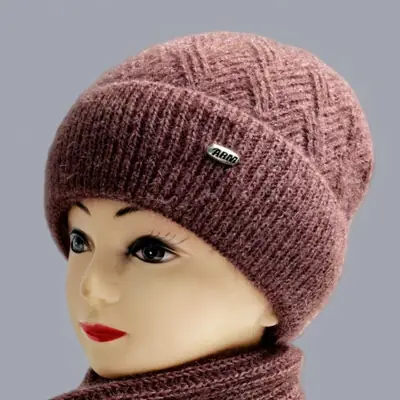 Warm Woolen Beanie for Women Winter Hat with Fleece Lining