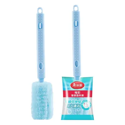 Colorful Reusable Cup Brush Sponges Long Handle