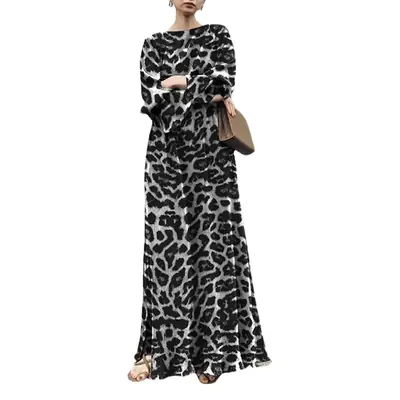 Leopard Print Long Sleeve Dress for Women