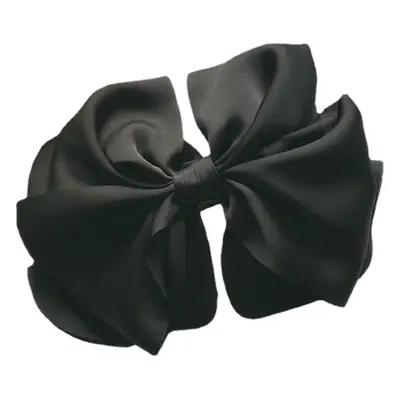 Black Satin Bow Hairpin for Women