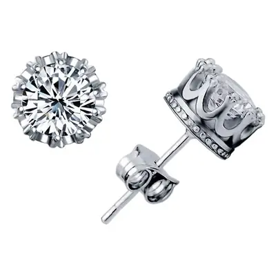 Crown One Carat Moissanite Earrings for Women