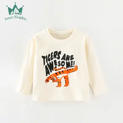 Boys Cotton Long Sleeve Shirt Cream Autumn Winter