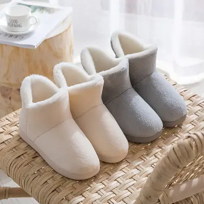 Lidani Cotton Slippers Women's Winter Moon Shoes Bag Heel Warm Fleece Lined Thick Sole Indoor Plush Men's Cotton Shoes for Couple