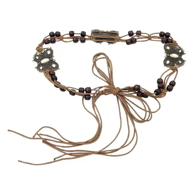 Butterfly Belt Chain with Blue Stone & Wooden Beads