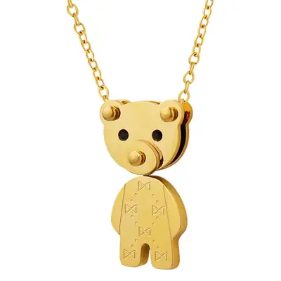 Mysterious Cartoon Bear Pendant Necklace for Women
