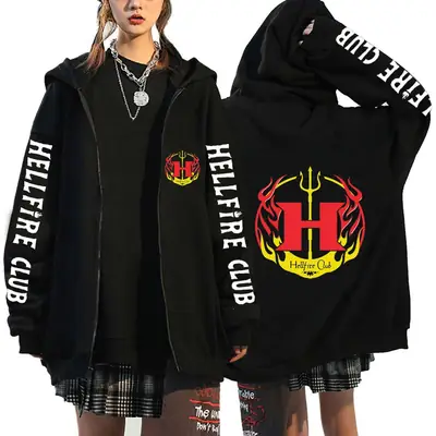 Black Hellfire Club Hooded Sweatshirt for Men