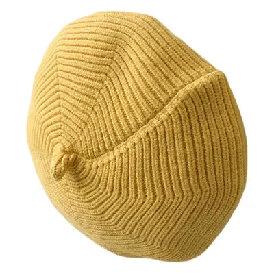 Yellow Knitted Baby Cap for Girls Winter Use