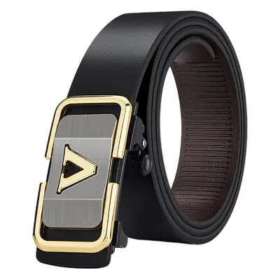 King Paul Black Genuine Leather Toothless Belt