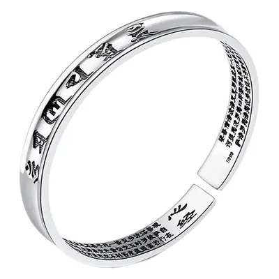 Men's Silver Plated 6-Crystal Truth Bracelet Adjustable
