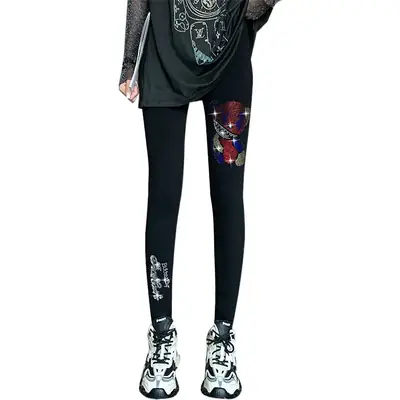 Black Hot Drill Leggings for Women Factory Direct