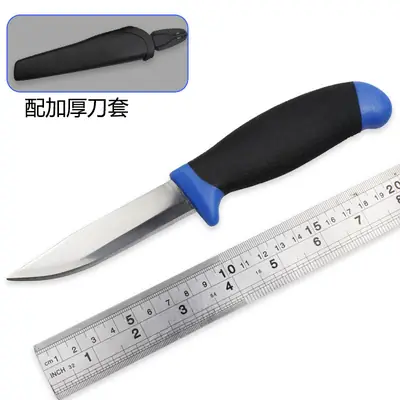 4 Inch Stainless Steel Mirror Fish Knife with Two-Color Rubber Handle