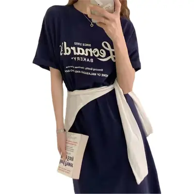 Plus Size Fat MM American Letter Printed Dress