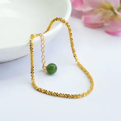 Guan Yu Jade Bracelet Green Jadeite S925 Silver