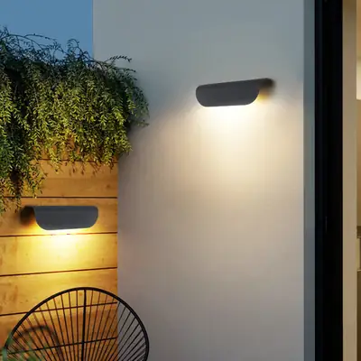 Outdoor LED Wall Lamp Black White Minimalist High Visibility