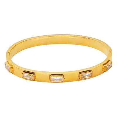 18K Gold Inlay Green White Zircon Bracelet for Women