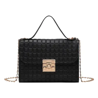 White Lock Chain Women's Small Square Bag