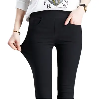 2022 Black Thin Pencil Leggings with 4 Pockets