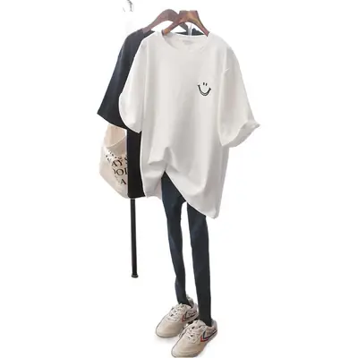 White T-Shirt for Women Loose Fit 2026 Summer
