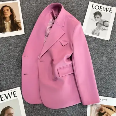Women Korean Style Pink Slimming Suit Jacket 2022