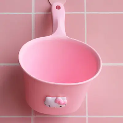 Pink Long Handle Water Scoop 15cm Deep