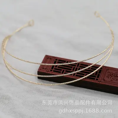 Copper 24K Gold Plated Three Layer Headband 1.9x145mm