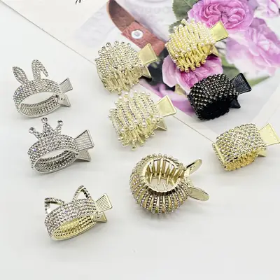 Rabbit Cat Ear Crown Hair Clip with Pearl Ball Head