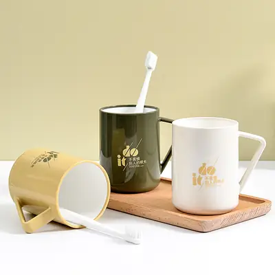 Ivory White Mug with Handle for Students