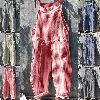 Women's Cotton Bib Pants Casual 2023 Autumn