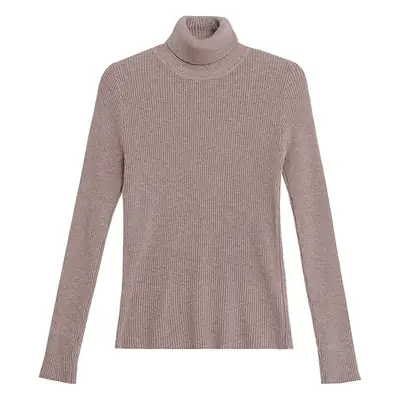 Brown Turtleneck Knitwear Women Large Winter Wear